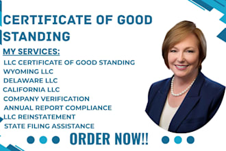 obtain certificate of good standing for llc or corporation as a CPA