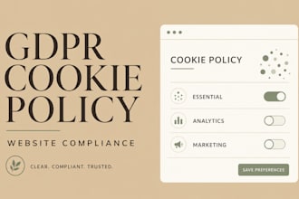 draft a gdpr compliant cookie policy for your website