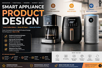 design smart coffee maker, air fryer, and air purifier products