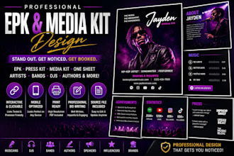 design epk, artist press kit, dj press kit, media kit, music epk, author epk