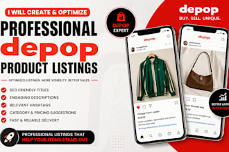 create and optimize professional depop product listings