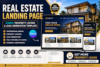 do canva real estate landing page for property listing fix leads template
