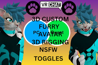 create a custom furry vrchat avatar for PC and quest