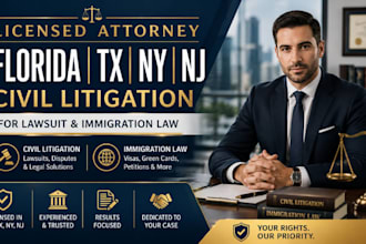 licensed florida tx ny nj civil litigation for lawsuit and immigration lawyer