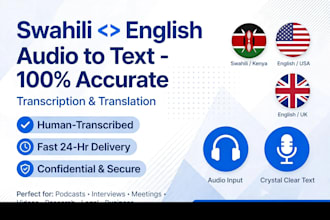 translate and transcribe audio into texts accurately