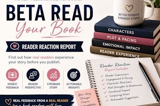 beta read your book and provide an honest reader reaction report