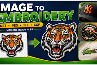 do embroidery digitizing, logo, digitize image to dst pes