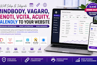 setup integrate mindbody vagaro zenoti vcita acuity calendly to your website