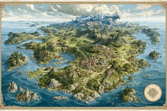 fantasy map illustration for map