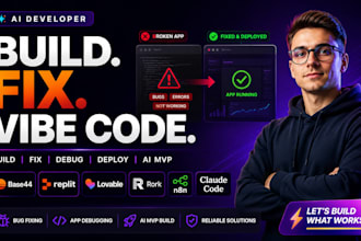 build fix vibe coding base44 rork replit lovable n8n claude code ai developer