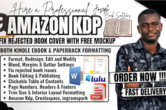 resize, edit, fix rejected book cover book formatting publish book on amazon KDP