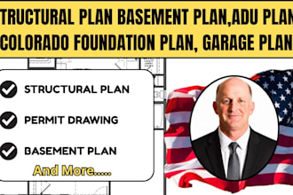 structural plan basement plan,adu plan, colorado foundation plan, garage plan