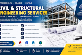handle civil, structural design, analysis and engineering plans