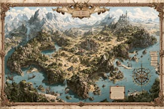 make fantasy map illustration for dnd