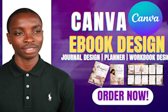 do canva ebook design, journal design, workbook formatting, journal formatting