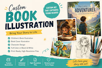 illustrate your childrens book or book cover with custom art