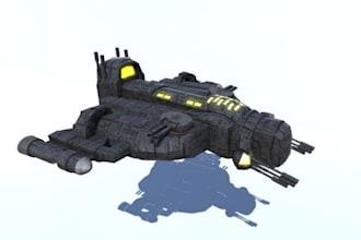create game ready realistic 3d spaceship model and sci fi asset for unity unreal