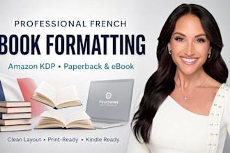 do professional french book formatting for amazon KDP paperback and ebook