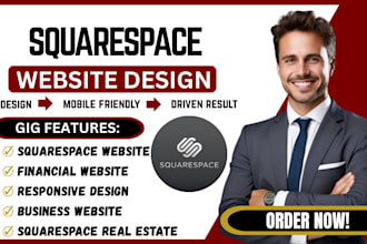 design squarespace website, squarespace real estate website, financial website