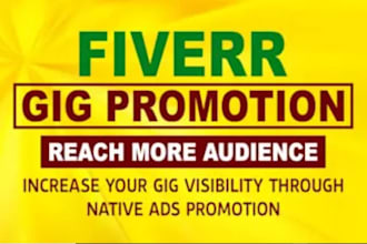 be the fiver gig promoter expert for you with good ranking seo, gig promotion