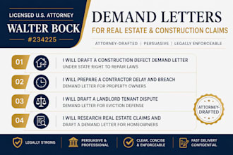 draft construction defect demand letter as a US attorney new home defect letter