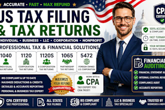 do US tax filing, US tax returns, llc tax, business tax 1120 5472 1040 cpa