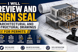 review and sign seal architectural and structural drawings for permits