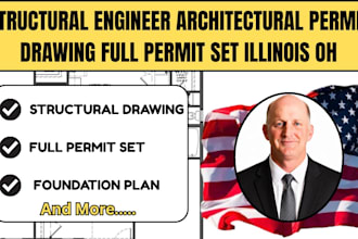structural engineer architectural permit drawing full permit set illinois, ohio