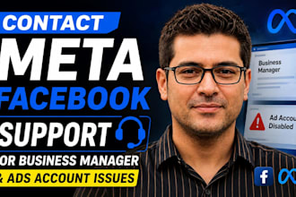 contact meta facebook support for business manager, ads account issues