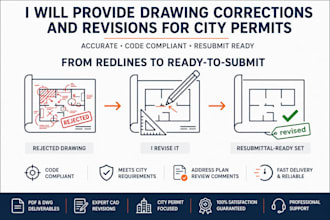 revise and correct architectural drawings for city permit approval