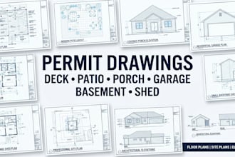 create a deck patio, porch garage basement and shed permit drawing