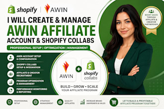 create and manage your awin affiliate account and shopify collabs program