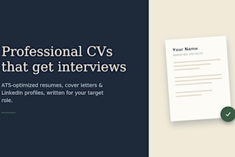 write a professional ats friendly CV and resume