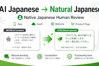 humanize ai translated japanese into natural native japanese