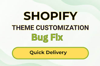 do shopify theme customization and bug fix