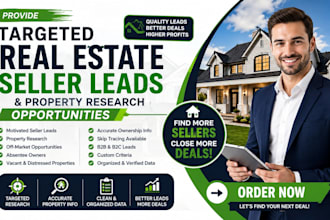 provide targeted real estate seller leads property research  property opportuni
