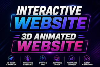 create interactive website, 3d animated website,  spline, webgl