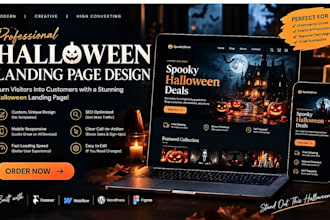 design a high converting halloween landing page for shopify or wordpress
