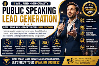 generate qualified public speaking leads, booked gigs for speakers and coaches