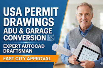 draw adu plans and garage conversion drawings for city permit