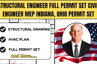 structural engineer full permit set civil engineer mep indiana, ohio permit set