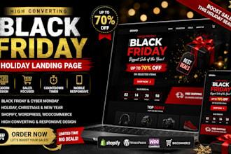 do black friday holiday landing page design shopify sales landing page