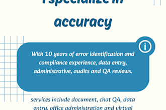 provide accurate data entry, claims support, admin tasks, QA and medical billing