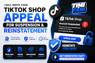 write your tiktok shop appeal for suspension and reinstatement