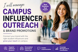 manage campus influencer outreach and brand promotions