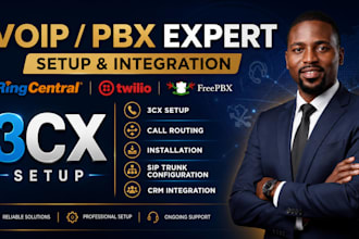 setup 3cx ,vicidial ,voip ,sip trunking, freepbx fusionpbx, vitalpbx did numbers