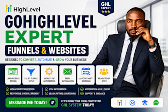 build go high level website design go highlevel landing page and crm set up