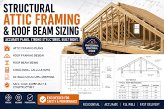 design structural attic framing plans, roof beam sizing