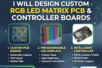 design rgb led matrix pcb, programmable led display and controller board