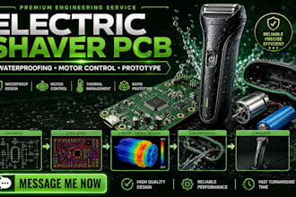 design electric shaver trimmer pcb, waterproofing, motor overheating, prototype